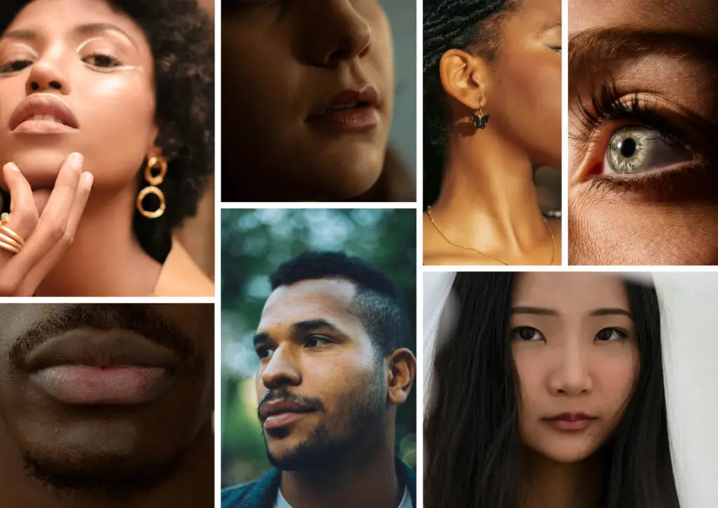 Collage of human faces