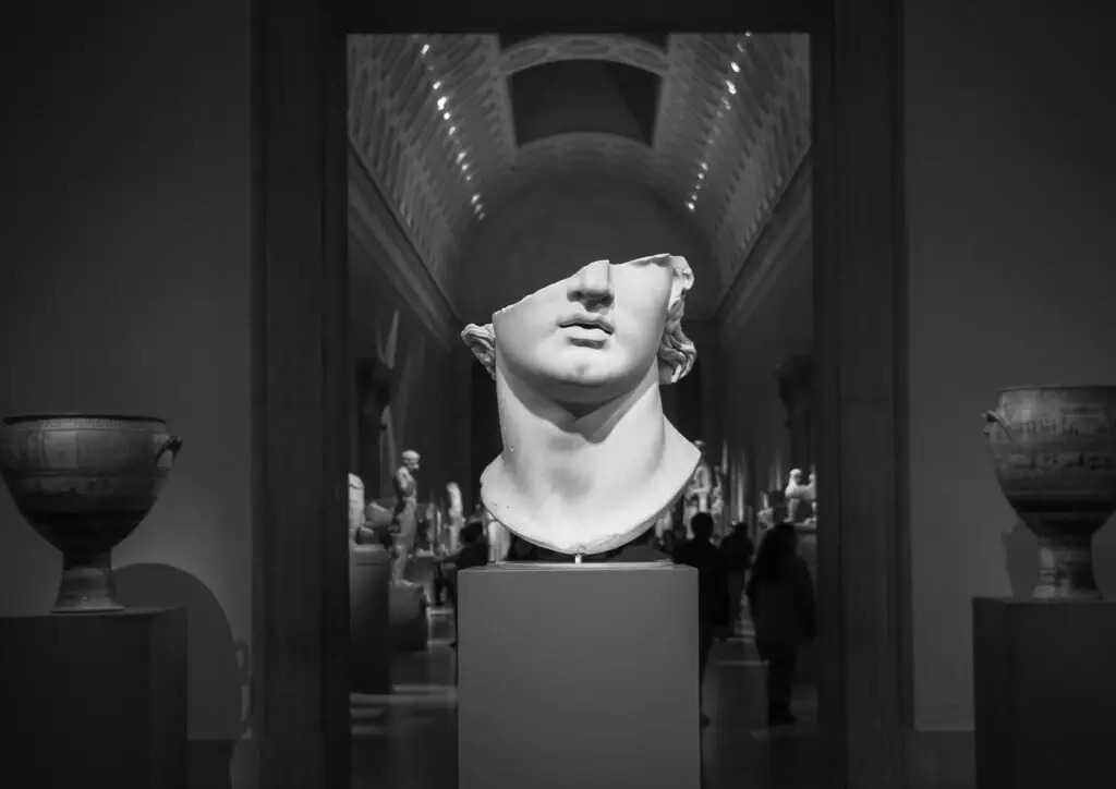 Sculpture under spotlight